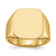 thumbnail image 1 of 14K Yellow Gold 17 x 15 mm Closed Back Mens Signet Ring - Size 10, 1 of 1