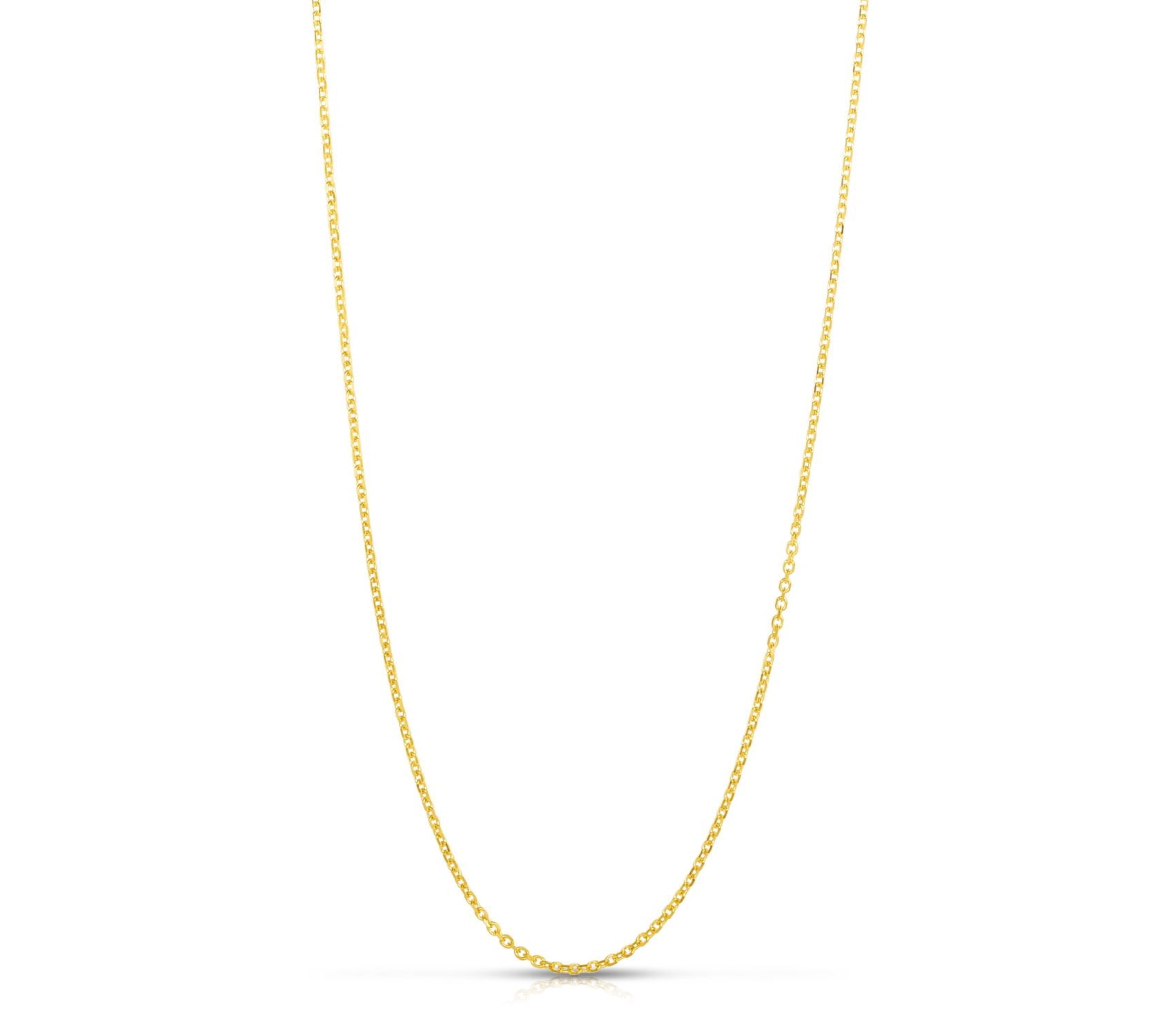 14K Yellow Gold 18in 1.5mm Diamond-Cut Cable Chain with Lobster Clasp