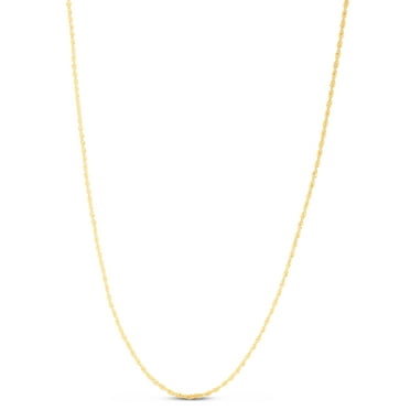 14K Yellow Gold 18in 1.5mm Diamond Cut Rope Chain with Lobster Clasp