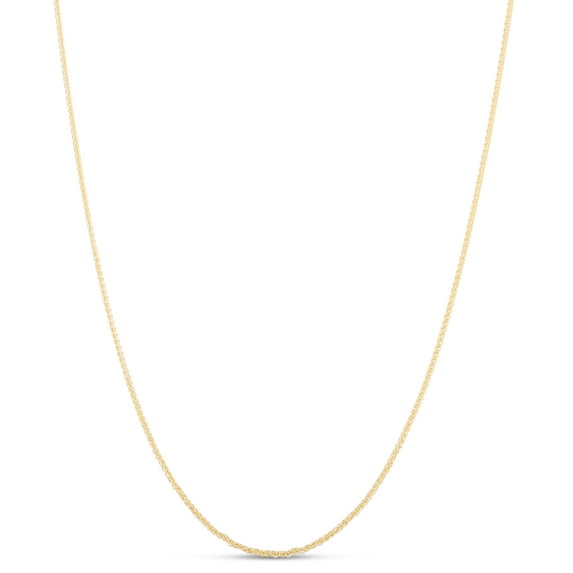14K Yellow Gold 18in 1mm Round Wheat Chain with Lobster Clasp