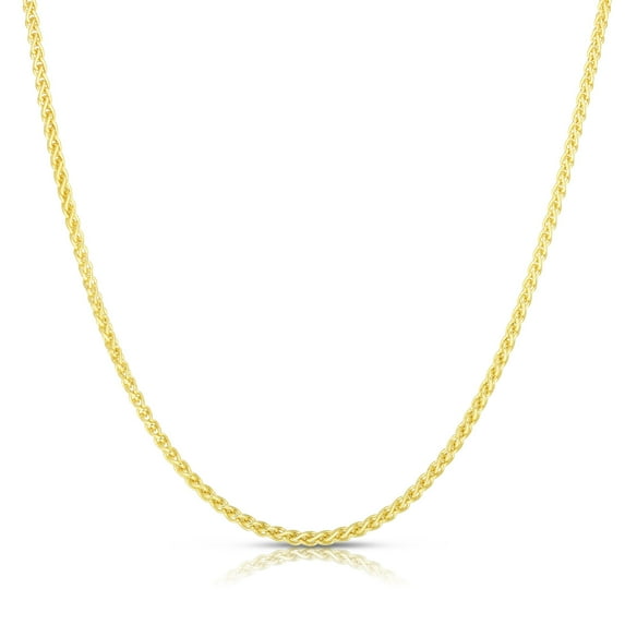 14K Yellow Gold 18in 2.4mm Round Wheat Chain with Lobster Clasp