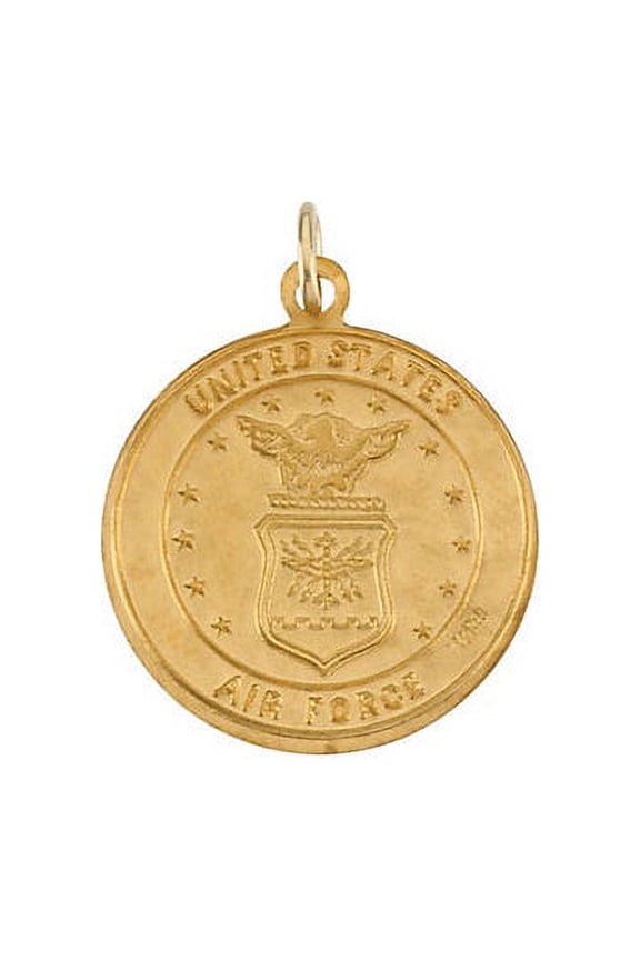 14K Yellow Gold 18mm Round St. Christopher U.S. Air Force Medal