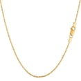 thumbnail image 1 of 14K Yellow Gold 1MM Shiny Sparkle Link Pendant Necklace Chains 16" - 24", Gold Necklace for Men & Women, 100% Real 14K Gold, Next Level Jewelry, 1 of 3
