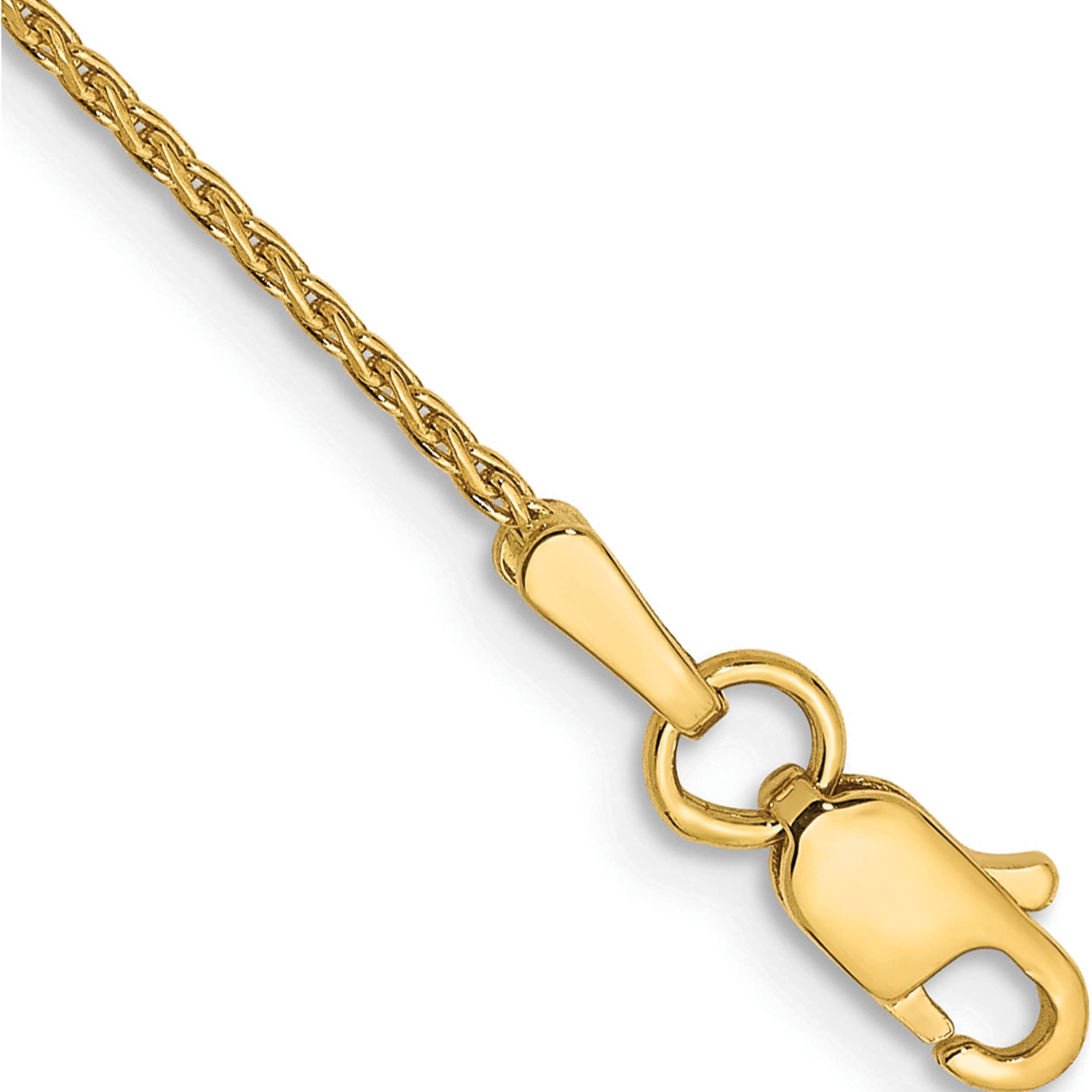 14K Yellow Gold 1mm D/C Parisian Wheat Chain (7 X 1) Made In United ...