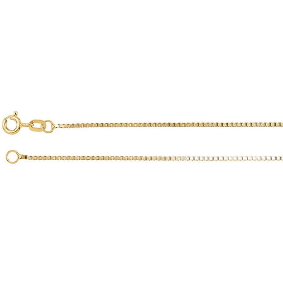 14K Yellow Gold 1mm Solid Box 24" Chain