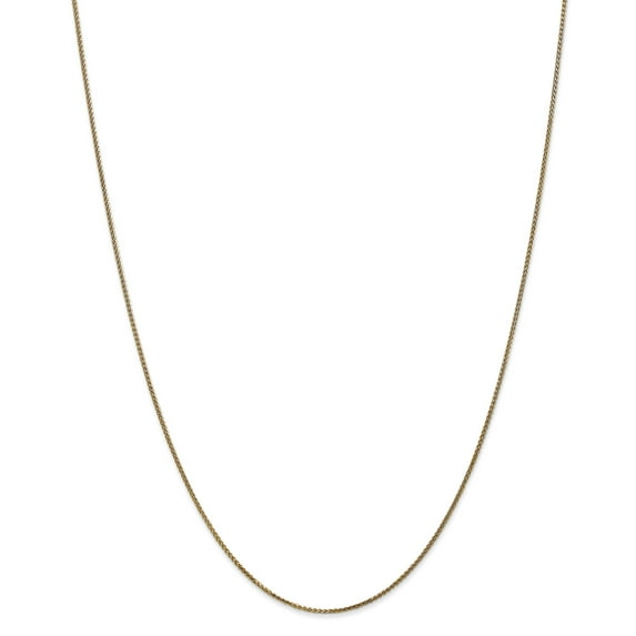 14K Yellow Gold 1mm Solid Diamond Cut Spiga Chain Necklace