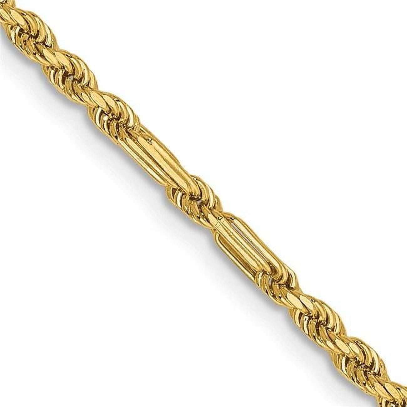 14K Yellow Gold 2.25 mm Diamond-Cut Milano 20 in. Rope Chain  display picture 1
