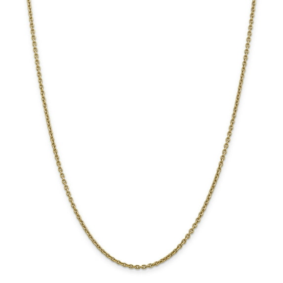 14K Yellow Gold 2.2mm Solid Polished Cable Chain Necklace Size 16