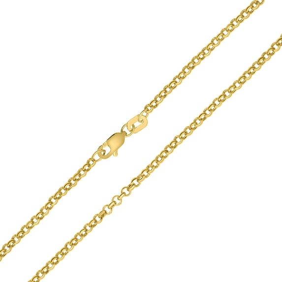 14K Yellow Gold 2.3mm Round Rolo Chain with Lobster Clasp - 16 Inch