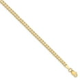 thumbnail image 1 of 14K Yellow Gold 2.4mm Beveled Curb Chain Anklet 9 Inch, 1 of 3