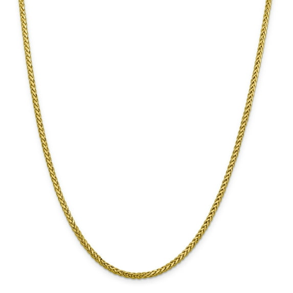 14K Yellow Gold 2.50mm Semi-solid Diamond Cut Wheat Chain 16 Inch