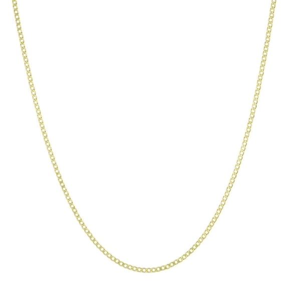 14K Yellow Gold 2.5MM Solid Cuban Curb Link Chain Necklaces, 16-24 inch, Real 14K Gold, Next Level Jewelry