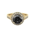 thumbnail image 1 of 14K Yellow Gold 2.60 CTW Black Diamond Ring with Diamonds Halo Filigree With Accents, 1 of 4