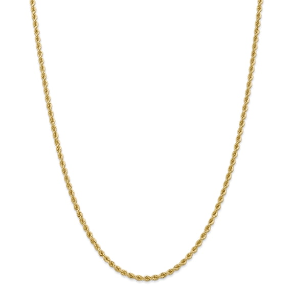 14K Yellow Gold 2.75mm Handmade Regular Rope Chain 24 IN
