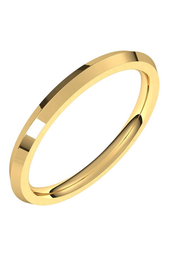 14K Yellow Gold 2 Mm Standard Weight Comfort-Fit Knife Band, Size 6.5