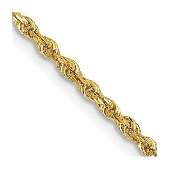 14K Yellow Gold 2 mm Diamond-Cut Quadruple 28 in. Rope Chain