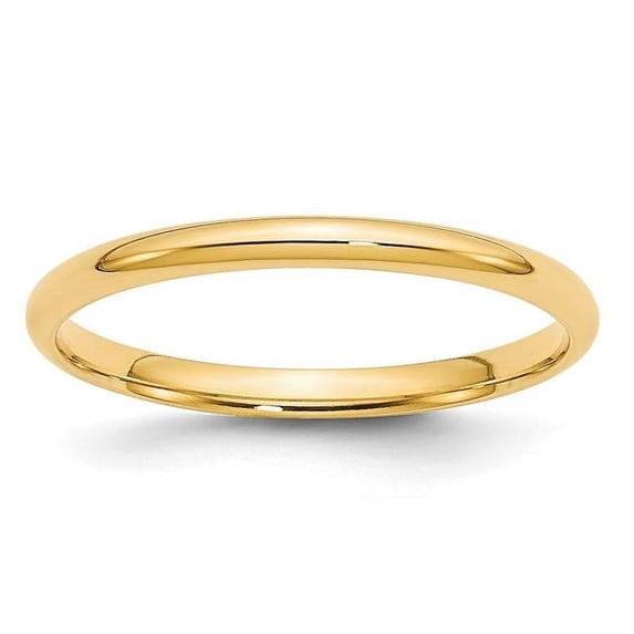 14K Yellow Gold 2 mm LTW Comfort Fit Band - Size 10