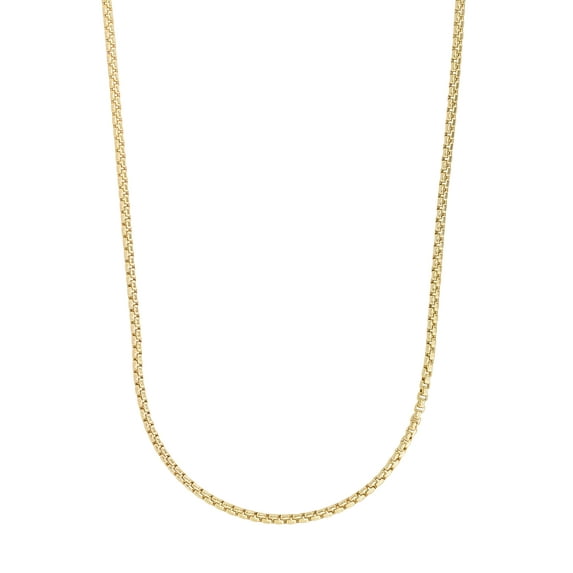 14K Yellow Gold 20in 2.4mm Round Box Chain with Lobster Clasp