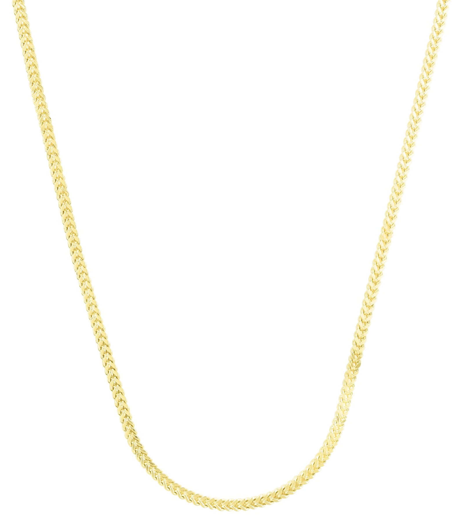 14K Yellow Gold 20in 3.2mm Square Franco Chain with Lobster Clasp