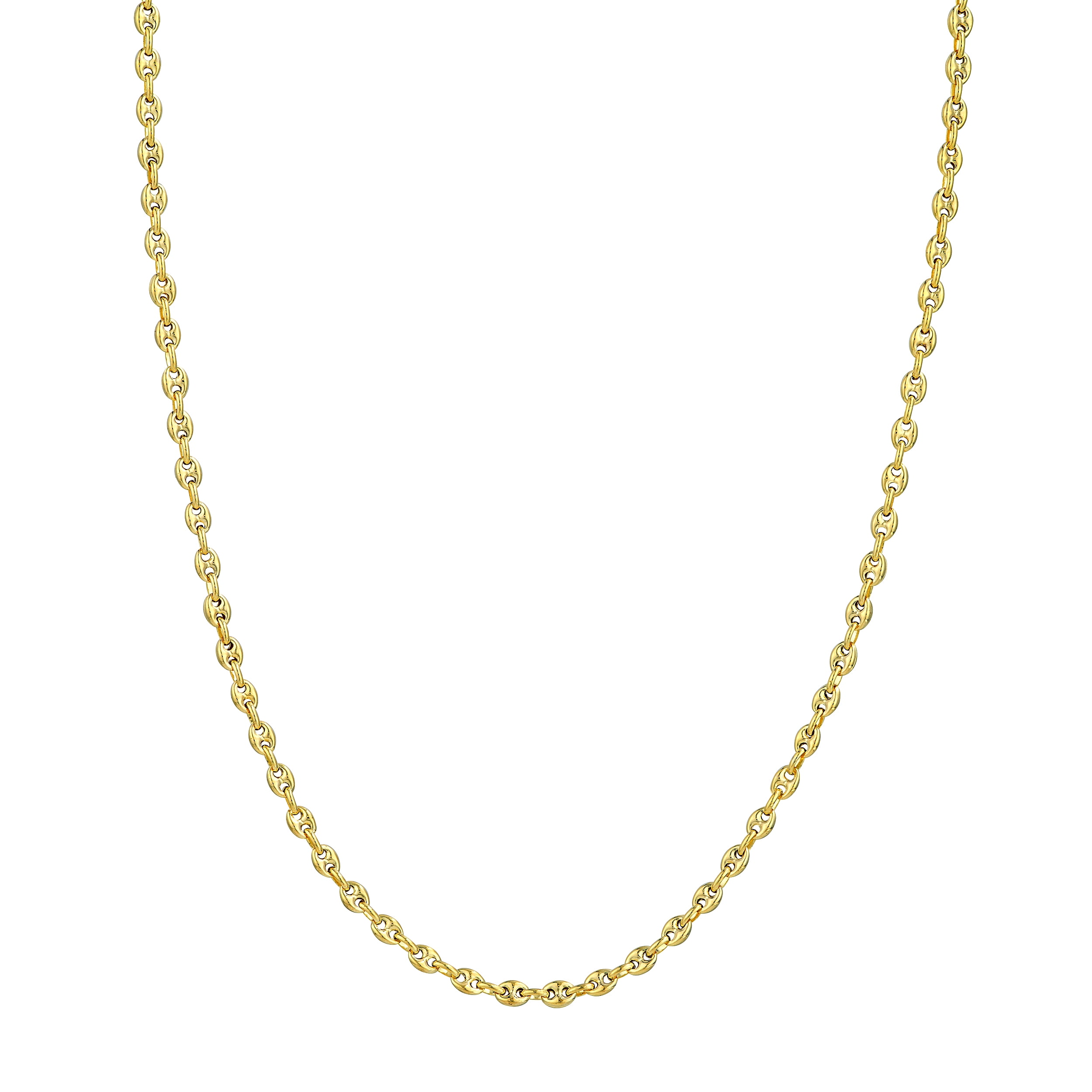 JEWELRY ADDICT 14K Yellow Gold 22" 3.70mm Puff Mariner Chain Necklace - Unisex