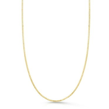 14K Yellow Gold 22in 1.1mm Adjustable Box Chain with Lobster Clasp