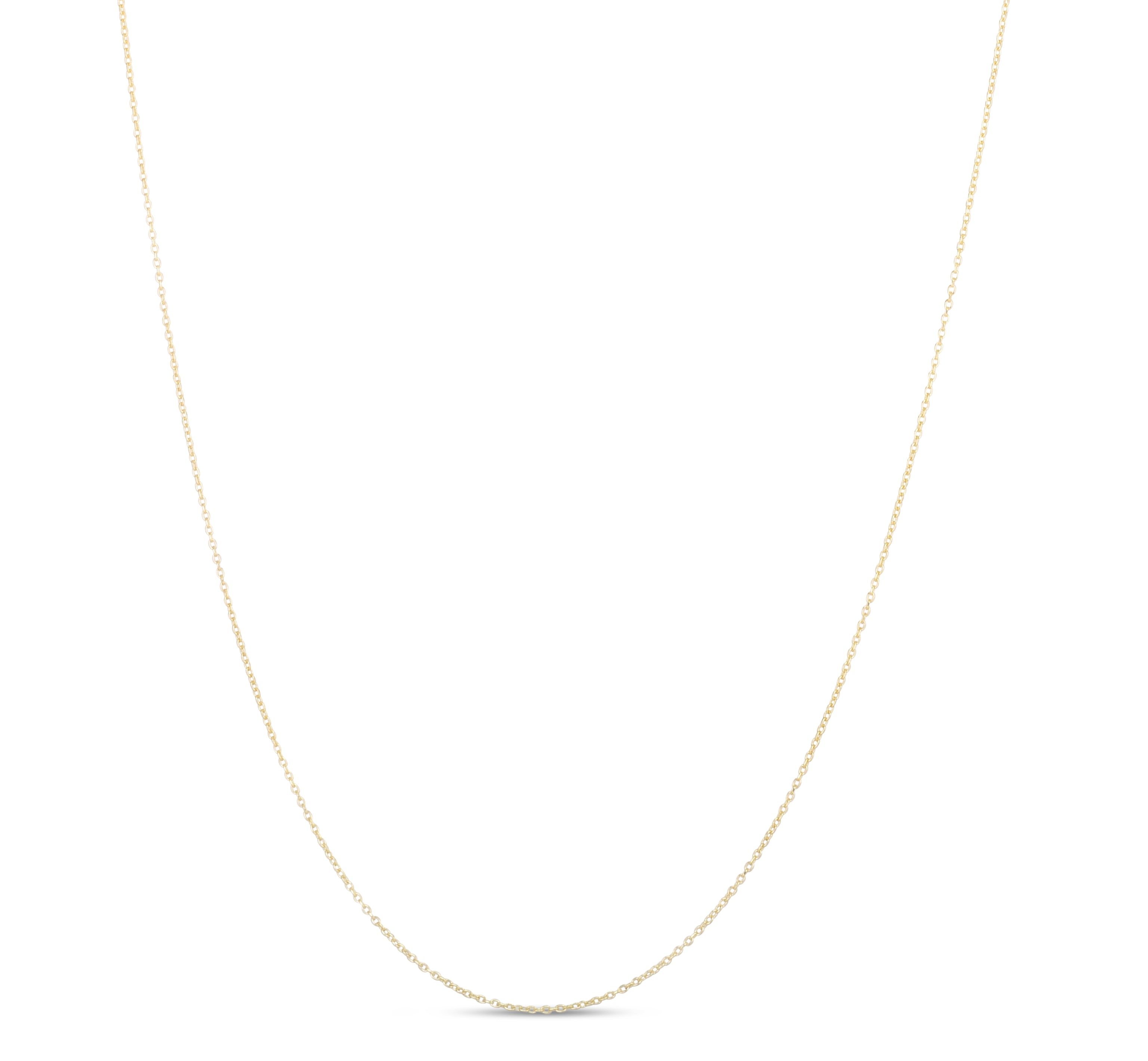 14K Yellow Gold 22in 1mm Adjustable Cable Chain with Lobster Clasp