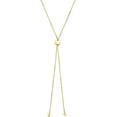thumbnail image 1 of 14K Yellow Gold 24" Snake Chain Lariat with Heart Slide Friendship Necklace, 1 of 4