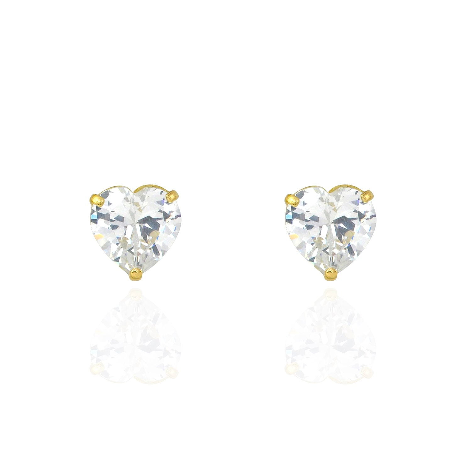 Diamond heart 2024 screw back earrings