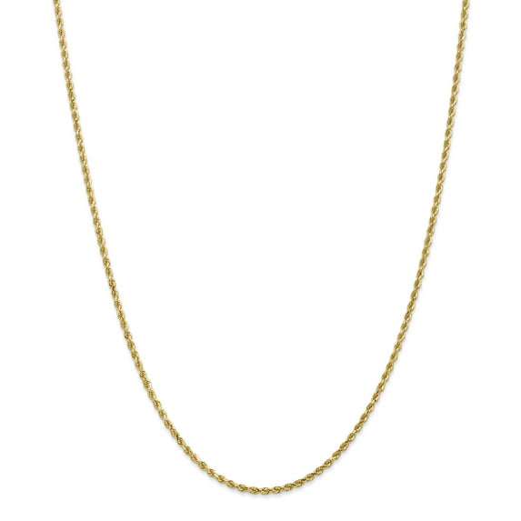 14K Yellow Gold 2mm Diamond Cut Rope With Lobster Clasp Chain 22 IN