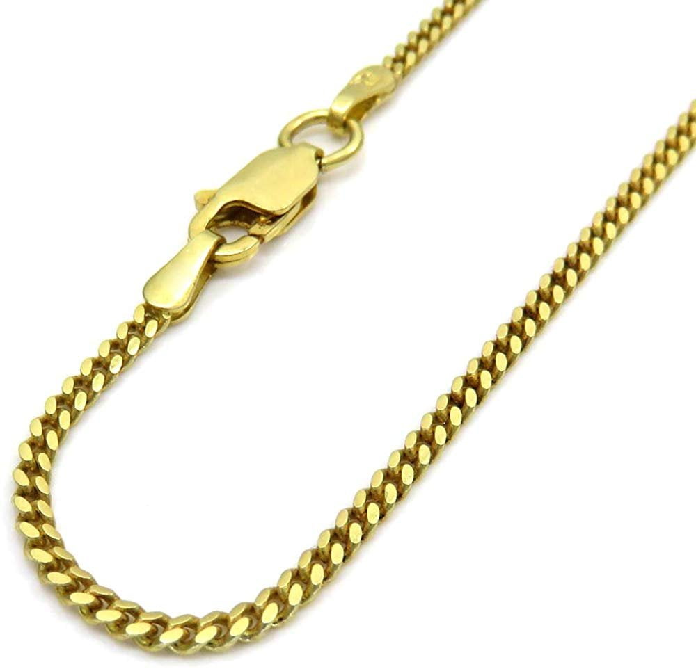 14K Yellow Gold 2mm Miami Cuban Chain, FREE Microfiber Cloth