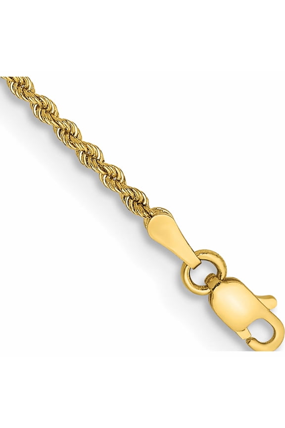 14K Yellow Gold 6 inch 2mm Regular Rope with Lobster Clasp Chain