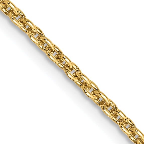14K Yellow Gold 2mm Round Open Link Cable Chain (18 X 2) Made In Peru pen216-18
