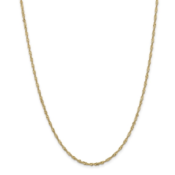 14K Yellow Gold 2mm Singapore Chain 16 Inch