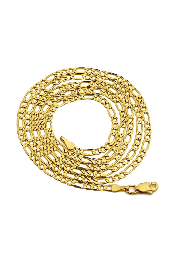 14K Yellow Gold 2mm Solid Figaro Chain Necklace (20 inches)