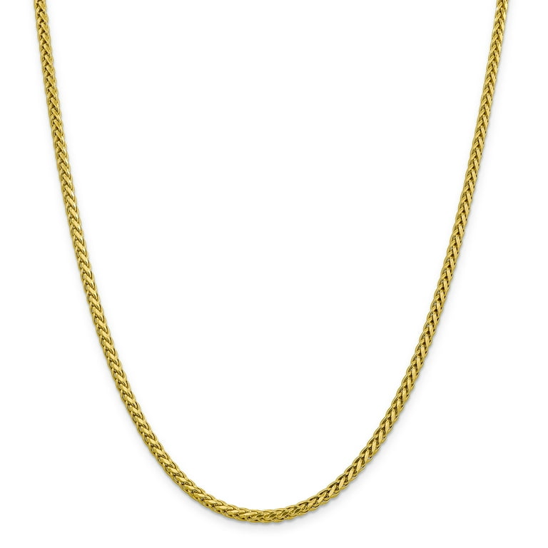 14K Yellow Gold 3.10mm Semi solid Diamond Cut Wheat Chain 20 Inch