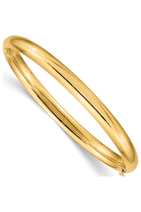14K Yellow Gold 3/16 Polished Hinged Baby Bangle (6 X 5) Made In United States bp3/16