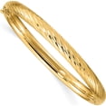 thumbnail image 1 of 14K Yellow Gold 3/16 Textured Children's Hinged Bangle (6 X 4.75) Made In United States db691, 1 of 5