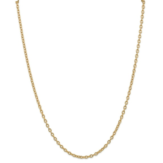 14K Yellow Gold 3.2mm Cable Chain 24 Inch