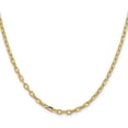 thumbnail image 1 of 14K Yellow Gold 3.2mm Semi-Solid Diamond-cut Open Link Cable with Lobster Lock Chain - 22", 1 of 8