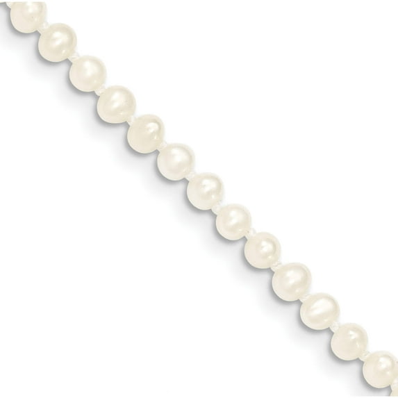 14K Yellow Gold 3-4mm White Near Round Freshwater Cultured Pearl Bracelet (5 X 3.5) Made In Canada xf450-5