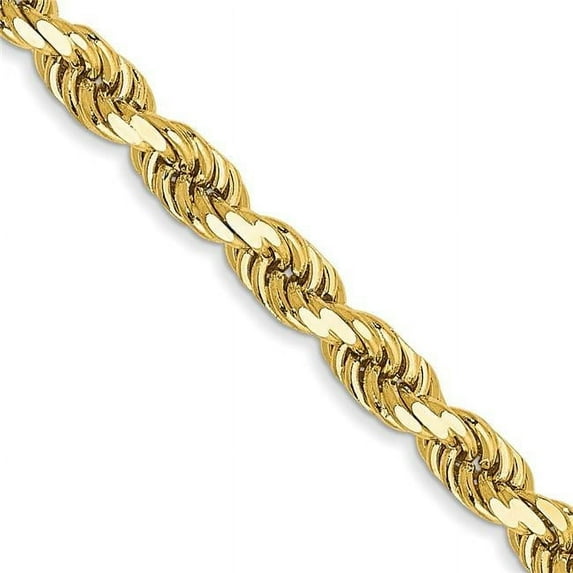 14K Yellow Gold 3.5 mm 24 in. Diamond-Cut Rope with Lobster Clasp Chain
