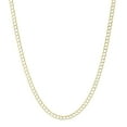 thumbnail image 1 of 14K Yellow Gold 3.5MM Solid Cuban Curb Link Two-Tone Pave Chain Necklaces, Real 14K Gold, Next Level Jewelry, 1 of 5