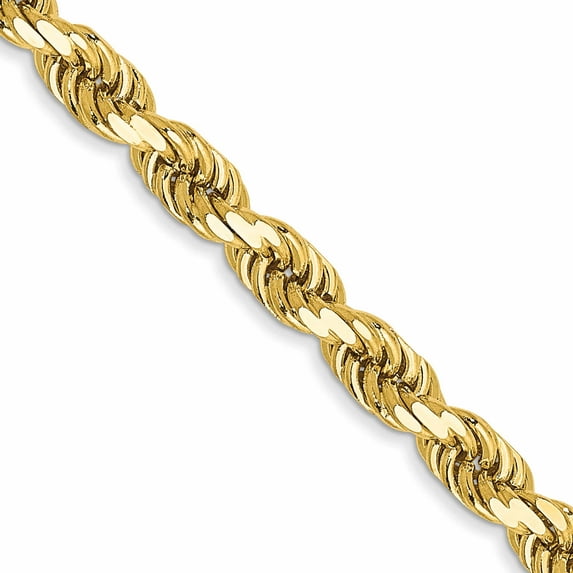 14K Yellow Gold 3.5mm D/C Rope With Lobster Clasp Chain (28 X 3.5) Made In Peru 025l-28
