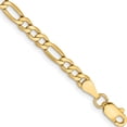thumbnail image 1 of 14K Yellow Gold 3.5mm Semi-Solid Figaro Chain Anklet (10 X 3.5) Made In South Africa bc93-10, 1 of 4