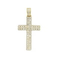thumbnail image 1 of 14K Yellow Gold 3.66CT Diamond Baguette Cross Pendant 2.5", 1 of 5