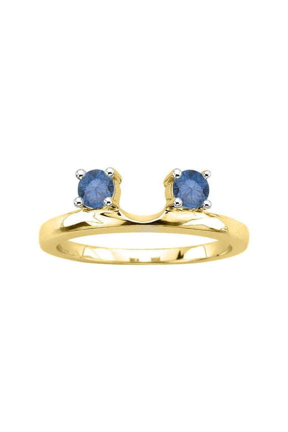 14K Yellow Gold 3/8 ct. Blue Diamond Wrap