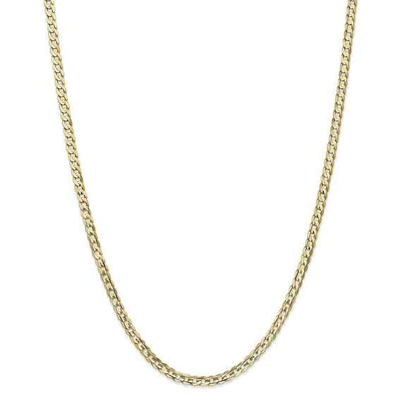 14K Yellow Gold 3.8mm Concave Curb Chain