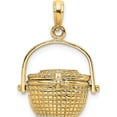 thumbnail image 1 of 14K Yellow Gold 3-D Nantucket Basket Moveable Lid Charm (16 X 16.9) Made In United States k7803, 1 of 5