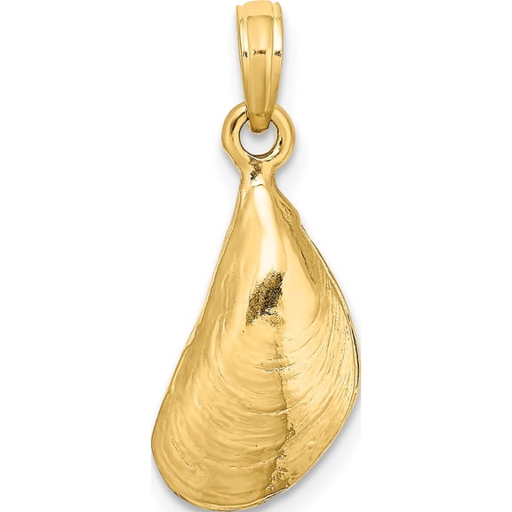 Jewelry by Sweet Pea 14K Yellow Gold 3-D Polished Mussel Shell Charm