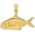 thumbnail image 1 of 14K Yellow Gold 3-D Polished Pompano Fish Charm - 19.25mm, 1 of 6